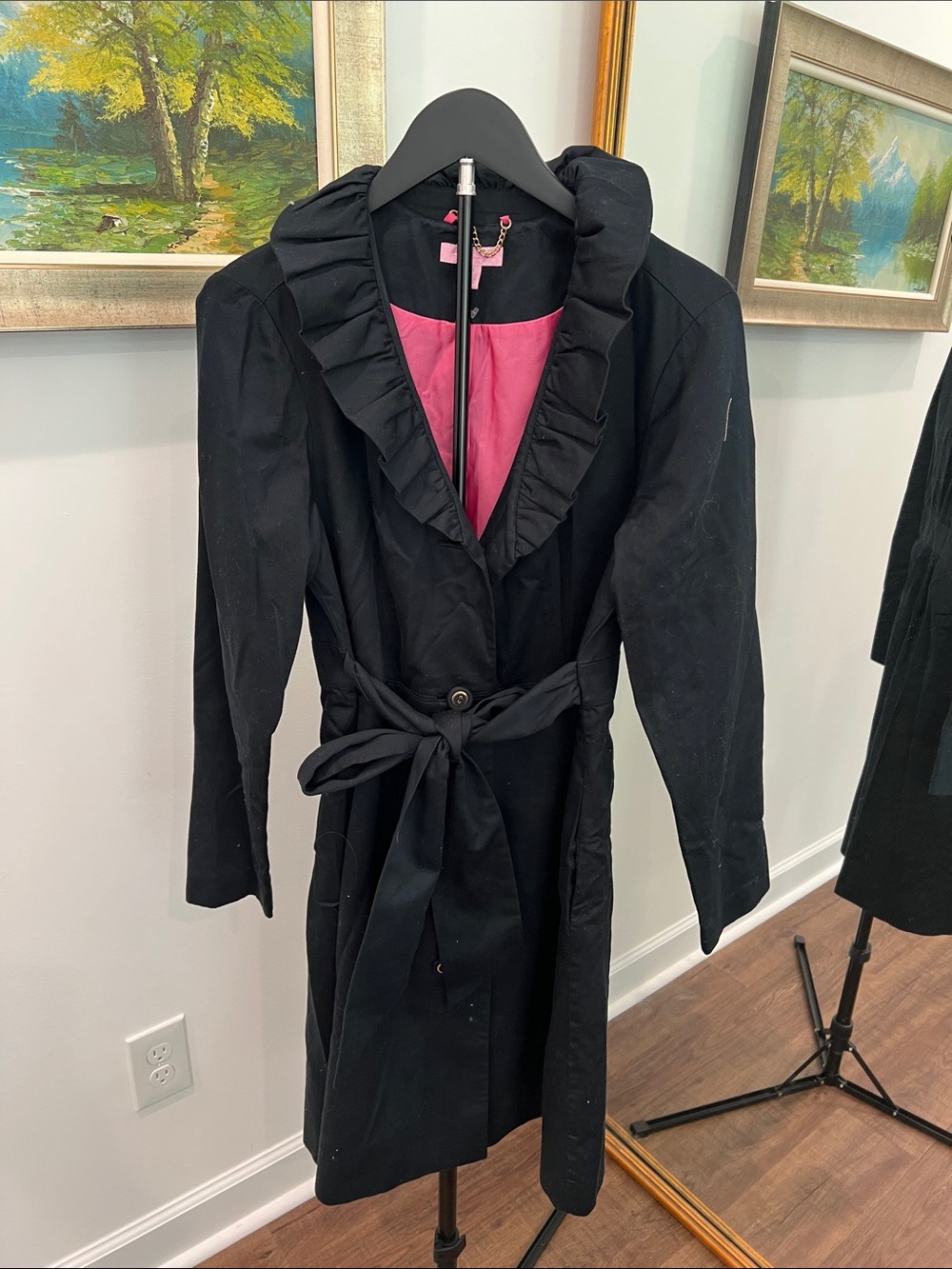 Lily Pulitzer Ruffle Neck Trench Coat